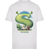 Merchcode T-Shirt 'Shrek Distressed' azur / vert / rouge foncé / blanc