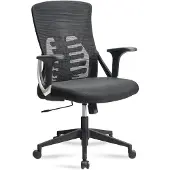 Amstyle Chaise de bureau noire avec revêtement en maille Chaise d'écriture jusqu'à 120 kg |