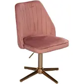 Wohnling Chaise d'écriture chaise pivotante en velours rose avec dossier |