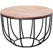 Wohnling Table basse MANORA 60x39x60 cm bois massif de sheesham / métal
