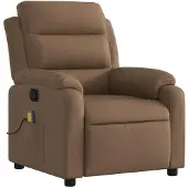 vidaXL Fauteuil de massage Marron Tissu
