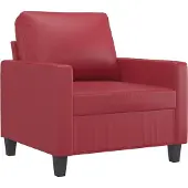 vidaXL Fauteuil vin rouge 60 cm similicuir