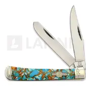 Rough Ryder Pocket knife Trapper Amber Turquoise