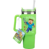 Paladone Mug De Voyage Xl Minecraft 900ml Avec Paille Vert (pp14600mcf)