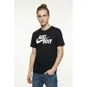 Nike T-Shirt 'Swoosh' noir / blanc