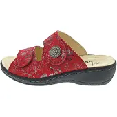 Belvida : Sandales plates pour femmes, semelle intérieure, modèle pantoufle, couleur rouge, style décontracté