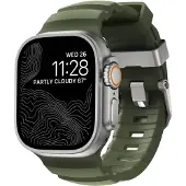 Nomad Rocky Point Band (24 mm, Cuir, Cuir, Titane, Titane), Sangles de montre, Vert