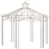 vidaXL Pavillon de jardin brun antique 4 m fer