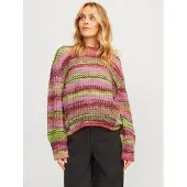 Jack & Jones Pull-over 'JXSimone' bleu clair / vert clair / rose / rouge feu