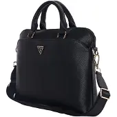 GUESS Bag Grained Zipper Pocket Triangle Logo 15" black (15"), Sac pour notebook, Noir