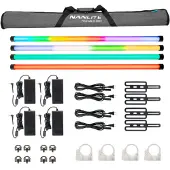 Nanlite Kit Pavotube II 30XR 4 (éclairage de studio, Lampe à tige, Lumière vidéo), Lumière continue, Noir