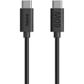 Hama Câble de charge, USB-C - USB-C, 60 W, 1,2 m, noir