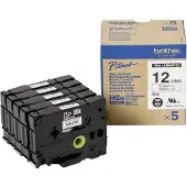 Brother HGe-231v5 - (12 mm) - Noir sur blanc - Ruban