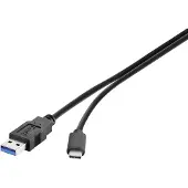 ROLINE GREEN ROLINE-GREEN Câble USB 5Gbps USB3.0 A(M) - USB C(M), TPE, noir, 0.5m (11.44.9010)