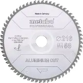 Metabo Lame de scie - - Aluminium Cut Professional - 216x2,2mm - 58 dents - 5 négatif