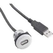 TRU COMPONENTS A Prise encastrée 2.0, Câble + prise électronique, Gris