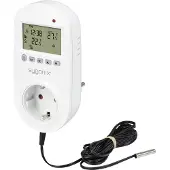 Sygonix SY-6824098 Thermostat universel Connecteur intermédiaire Programme hebdomadaire 1 pc., Thermostat, Noir