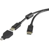 Renkforce Câble de branchement DisplayPort 0.5 m (0.50 m), Câble vidéo, Noir