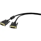 Renkforce Câble de connexion DVI DVI-D 24+1pol. Mâle, DVI-D 24+1pol. Connecteur 1.80 m noir RF-4212195 avec noyau en ferrite, v