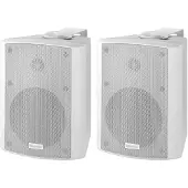 Monacor Ensemble d'enceintes 2 voies 2x20W 60-20000Hz 1 actif/1 passif 2 pièces ws MKA-50SET/WS