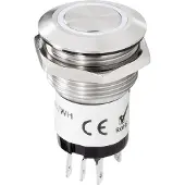 Renkforce RF-4707814 Bouton-poussoir de sonnette éclairé 1 fois Acier inoxydable, blanc 24 V DC/ 2 A, 24 V AC/ 1 A (RF-4707814)