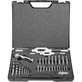 Exact 70551 Set de tarauds manuels 32 pièces métrique coupe à droite DIN 352 HSS 1 set