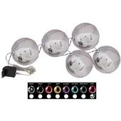 Europalms Boule de neige LED 8cm, rose 5x (83501238)