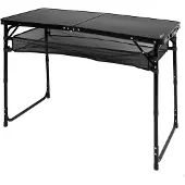 Aktive 63089 Height Adjustable Folding Camping Table Argenté 120 x 60 x 60/70 cm