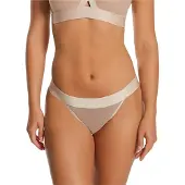 DKNY Sheers Bikini Bottom Beige S Femme