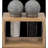 Winkee Distributeur de sel et de poivre - Microphone, Moulin à poivre + moulin à sel, Multicolore