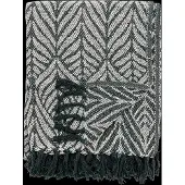 Bloomingville Decke Ugento 160 x 130 cm, Grün/Weiss (160 x 130 cm)