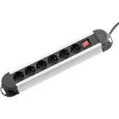 Renkforce 614A-CMB Multiprise avec interrupteur 6x noir, argent contact de protection 1 pce