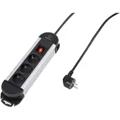 Renkforce 315A-CMB Multiprise avec interrupteur 3x noir, argent contact de protection 1 pce