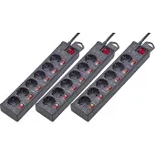 Renkforce RF-3050852 Multiprise de protection contre les surtensions 6x noir contact de protection 3 pces