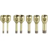 Metabo Jeu de couronnes diamantées pour carrelage "Dry", 7 pièces (10 mm, 12 mm, 14 mm, 6 mm, 8 mm)