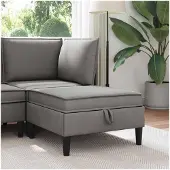 vidaXL Pouf de canapé avec rangement, velours gris foncé