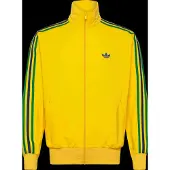 Adidas Veste de survêtement 'Firebird' jaune / vert foncé
