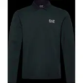 EA7 pour homme. 8NPF17_PJVUZ Polo à manches longues Core Identity en coton extensible marine (L), Casuel, Manche longue