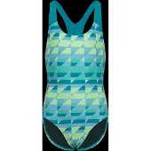 Speedo Print Splashback Swimsuit Bleu 7-8 Years Fille