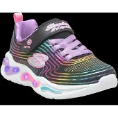 SKECHERS Baskets Fille Rayons Ondulés Noir