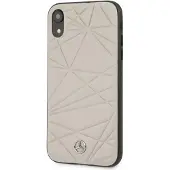 Mercedes-Benz iPhone XR Twister Étui rigide en cuir véritable (Apple iPhone XR), Coque pour téléphone portable, Gris