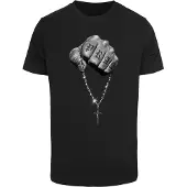 Mister tee T-Shirt 'Faith Meets Strength' gris / gris clair / noir / blanc