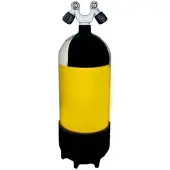 Metalsub 2 Outlets V Valve 12l 232 2026 Scuba Tank Jaune,Blanc,Noir