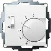 Eberle RÉGULATEUR DE PIÈCE ENCASTRE 5-30C AC 230V 1W Eberle (UTE1770-RAL9016-G-55), Thermostat, Blanc