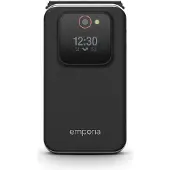 Emporia JOY V228 noir Téléphone à clapet 2,8 pouces - sans abonnement, compatible avec tous les réseaux