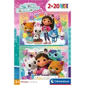 Clementoni , le Puzzle européen Made in Italie Puzzle 2 Puzzles - Gabby's Dollhouse - 10 à 25 pièces