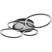 Globo Lighting Plafonnier LED, métal, noir mat, orientable, L 72 cm