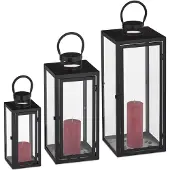 Relaxdays Set de 3 lanternes