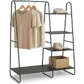 Relaxdays Kleiderständer Schwarz 5 Böden