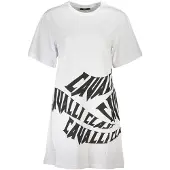Cavalli Class Femmes, Robe, White Cotton Women Dress, Blanc, (S)